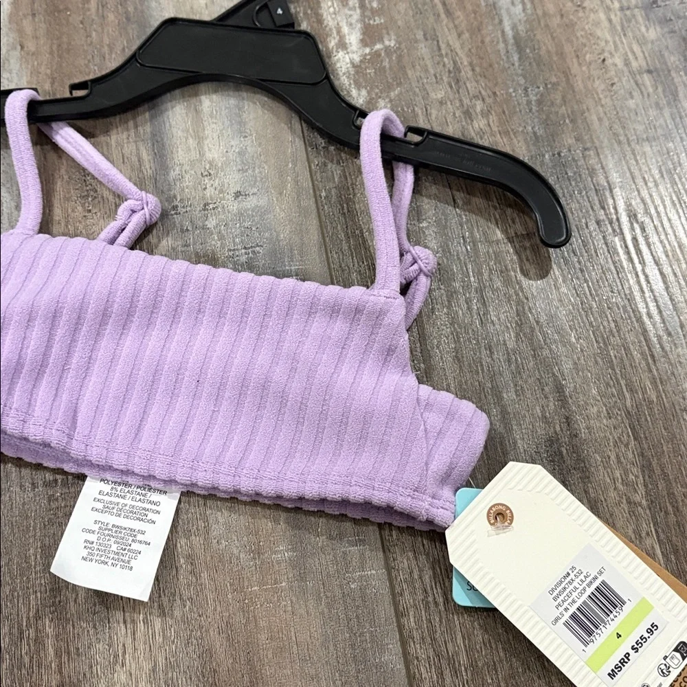 NWT Billabong Girls' Lilac UPF 50+ Quick Dry Two-Piece Bikini Swimsuit - 4
